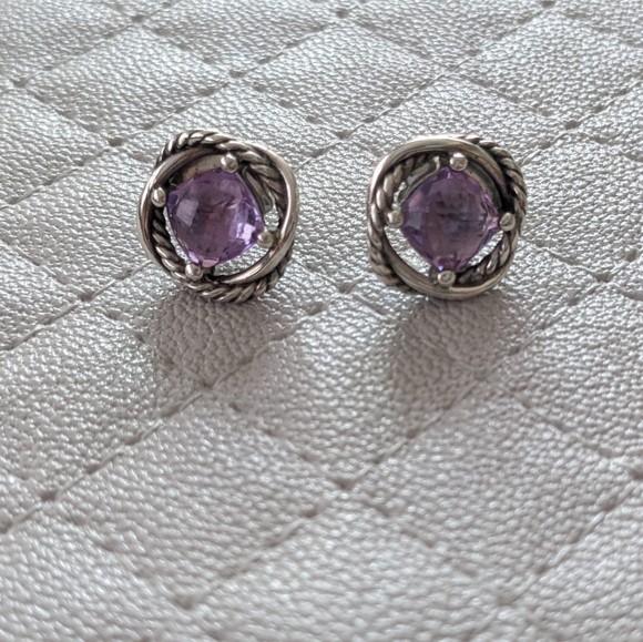 David Yurman Jewelry - Amethyst David Yurman Infinity Earrings